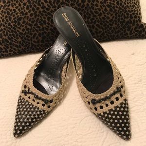 Enzo Angiolini kitten heel slides